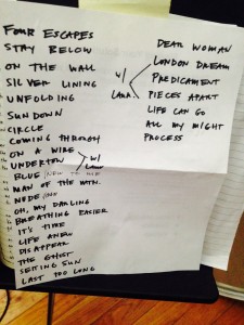 Insomnia April 2015 setlist