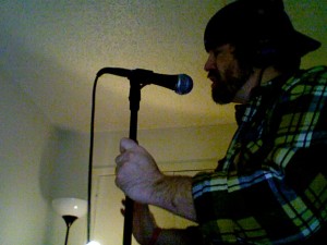 Recording vocals for "The Ghost"